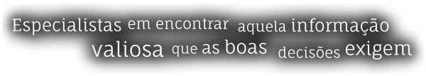 Especialistas em encontrar aquela informação valiosa que as boas decisões exigem